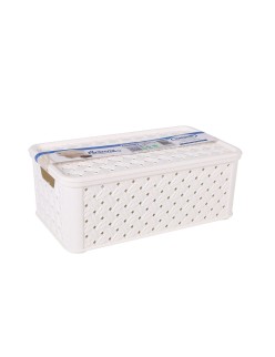 Caja de Almacenaje con Tapa Tontarelli Arianna Plástico Blanco 4 L 29 x 16,6 x 11,2 cm (8 Unidades)