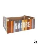 Caja de Almacenaje Confortime Nature Madera Multicolor 58 x 39 x 21 cm (3 Unidades)