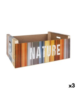 Caja de Almacenaje Confortime Nature Madera Multicolor 58 x 39 x 21 cm (3 Unidades)