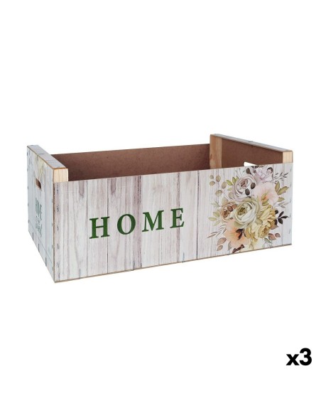 Aufbewahrungsbox Confortime Sweet Home Bunt Holz Blomster 58 x 39 x 21 cm (3 Stück)