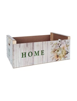 Caja de Almacenaje Confortime Sweet Home Multicolor Madera Flores 58 x 39 x 21 cm (3 Unidades)