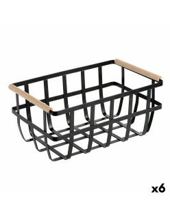 Cesta Multiusos Confortime Negro 36 x 22 x 15,5 cm (6 Unidades)