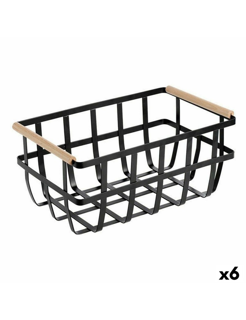 Cesta Multiusos Confortime Negro 36 x 22 x 15,5 cm (6 Unidades)