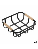Cestino Multiuso Confortime Nero 23 x 23 x 8 cm (6 Unità)