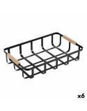 Cesta Multiusos Confortime Negro 36 x 24,3 x 8 cm (6 Unidades)