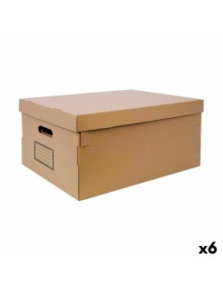 Caja de Almacenaje con Tapa Confortime Cartón 45 x 35 x 20 cm (6 Unidades)