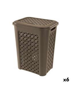 Panier à linge Tontarelli Arianna Avec couvercle Wengue 37,5 x 27,5 x 47 cm (6 Unités)