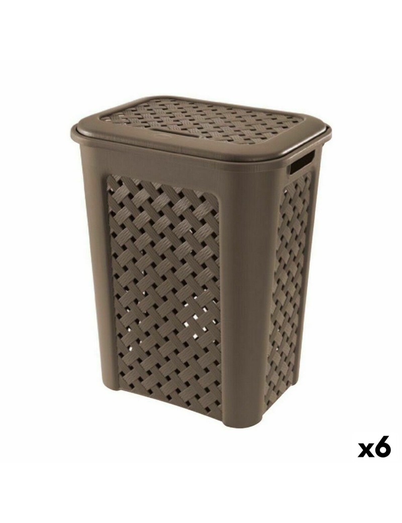 Cesto per i Panni Tontarelli Arianna Con coperchio Wengue 37,5 x 27,5 x 47 cm (6 Unità)