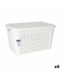 Cesto para la Ropa Tontarelli Arianna Con Tapa Blanco 58 x 39 x 32 cm (6 Unidades)