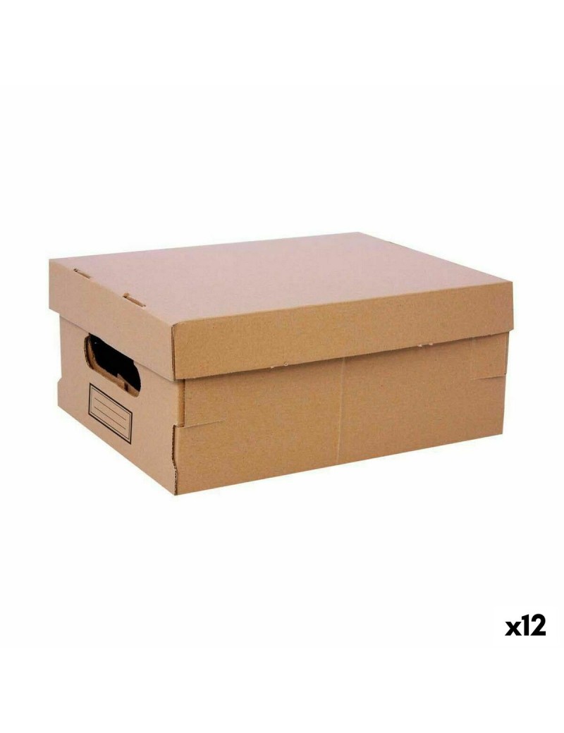 Caja de Almacenaje con Tapa Confortime Cartón 30 x 22,5 x 12,5 cm (12 Unidades)