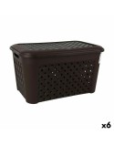 Cesto para la Ropa Tontarelli Arianna Con Tapa Negro 48,3 L (6 Unidades)