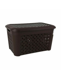 Cesto para la Ropa Tontarelli Arianna Con Tapa Negro 48,3 L (6 Unidades)