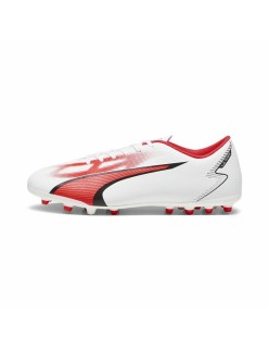 Chuteiras para Adultos Puma Ultra Play MG Branco Vermelho