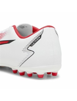 Scarpe da Calcio per Adulti Puma Ultra Play MG Bianco Rosso