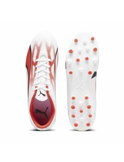 Scarpe da Calcio per Adulti Puma Ultra Play MG Bianco Rosso
