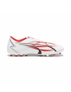 Fußballschuhe für Erwachsene Puma Ultra Play MG Weiß Rot