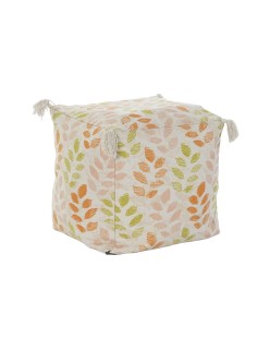 Coussin de sol DKD Home Decor Beige Feuille d'une plante Shabby Chic 40 x 40 x 40 cm