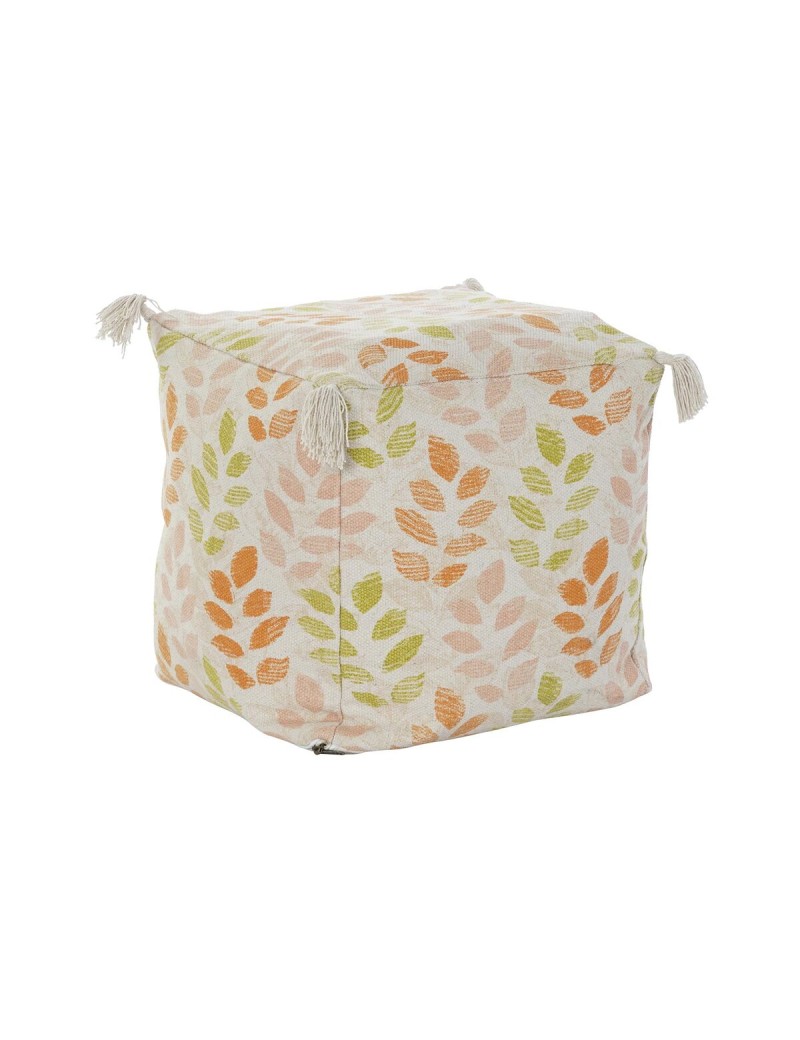 Coussin de sol DKD Home Decor Beige Feuille d'une plante Shabby Chic 40 x 40 x 40 cm