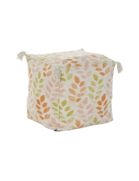 Coussin de sol DKD Home Decor Beige Feuille d'une plante Shabby Chic 40 x 40 x 40 cm Coussin de sol DKD Home Decor Beige Feuille d'une plante Shabby Chic 40 x 40 x 40 cm