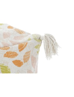 Coussin de sol DKD Home Decor Beige Feuille d'une plante Shabby Chic 40 x 40 x 40 cm