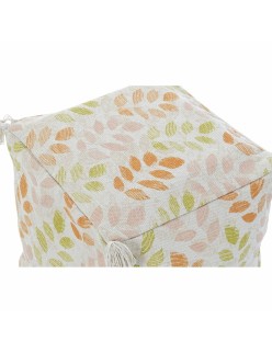 Coussin de sol DKD Home Decor Beige Feuille d'une plante Shabby Chic 40 x 40 x 40 cm