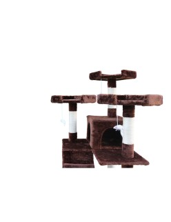 Árvore de arranhar para gatos Gloria 50 x 50 x 170 cm Castanho Madeira Papel Sisal
