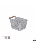 Panier Multi-usages Confortime Plastique Avec des poignées Bois 13 x 11 x 8 cm (36 Unités)
