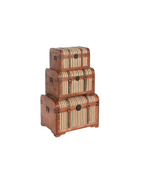 Set di Bauli Home ESPRIT Legno Tela Coloniale 61 x 43 x 42,5 cm 60 x 43,5 x 42 cm (3 Unità) Set di Bauli Home ESPRIT Legno Tela Coloniale 61 x 43 x 42,5 cm 60 x 43,5 x 42 cm (3 Unità)