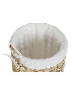 Cesto para la Ropa Sucia Home ESPRIT Blanco Natural 3 Piezas 46 x 46 x 69 cm