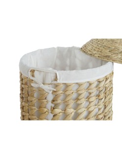 Cesto para la Ropa Sucia Home ESPRIT Blanco Natural 3 Piezas 46 x 46 x 69 cm