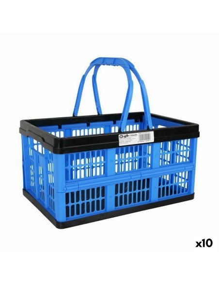 Scatola Pieghevole con Manici Tontarelli Voilà Azzurro 16 L 39 x 25,5 x 21 cm (10 Unità)