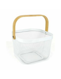 Panier Multi-usages Confortime Métal Bois 25 x 26 x 18 cm (6 Unités)