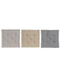 Cojín Home ESPRIT Amarillo Beige Mediterráneo 56 x 56 x 13 cm (3 Unidades)