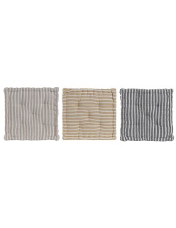 Cojín Home ESPRIT Amarillo Beige Mediterráneo 56 x 56 x 13 cm (3 Unidades)