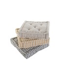 Cojín Home ESPRIT Amarillo Beige Mediterráneo 56 x 56 x 13 cm (3 Unidades)