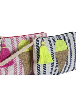 Neceser Home ESPRIT Azul Rosa 26 x 2 x 19 cm (2 Unidades)