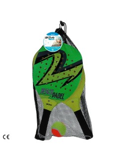 Pás de Praia com Bola Aktive Madeira 21 x 44 x 1 cm (12 Unidades)