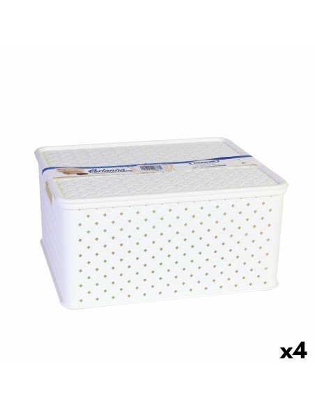 Scatola portaoggetti con coperchio Tontarelli Arianna 33 x 29 x 16 cm (4 Unità) Bianco 13 L