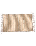 Alfombra Blanco Natural Rayas 60 x 1 x 90 cm (12 Unidades)