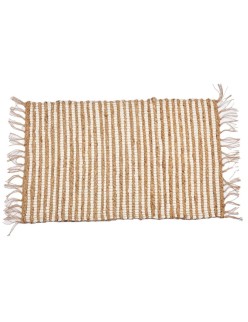 Tappeto Bianco Naturale Righe 60 x 1 x 90 cm (12 Unità)