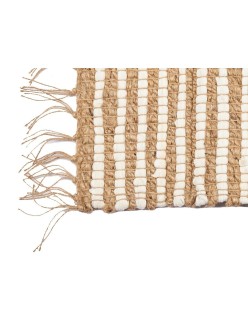 Alfombra Blanco Natural Rayas 60 x 1 x 90 cm (12 Unidades)