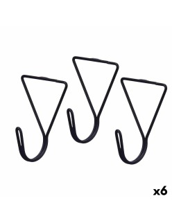 Cabides Preto Metal Triangular Conjunto 3 Peças (6 Unidades)