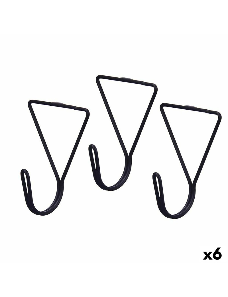 Grucce Nero Metallo Triangolare Set 3 Pezzi (6 Unità)