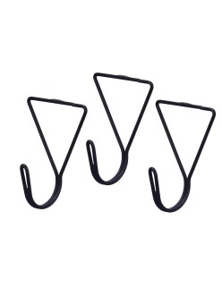 Cabides Preto Metal Triangular Conjunto 3 Peças (6 Unidades)