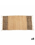 Alfombra Negro Natural Rayas 70 x 1 x 140 cm (8 Unidades)
