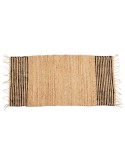 Alfombra Negro Natural Rayas 70 x 1 x 140 cm (8 Unidades)