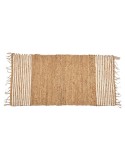 Alfombra Negro Natural Rayas 70 x 1 x 140 cm (8 Unidades)