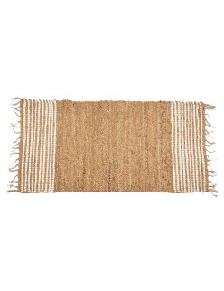 Alfombra Negro Natural Rayas 70 x 1 x 140 cm (8 Unidades)