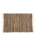 Alfombra Negro Natural Rayas 60 x 1 x 90 cm (12 Unidades)
