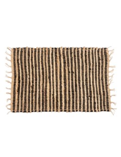 Alfombra Negro Natural Rayas 60 x 1 x 90 cm (12 Unidades)